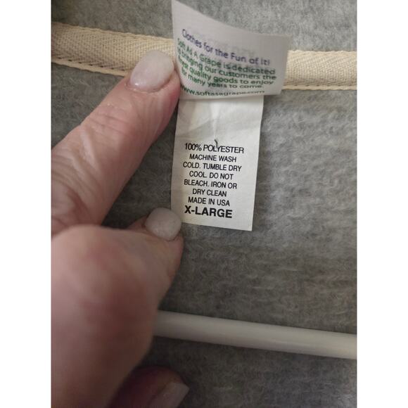 Soft as a Grape XL Gray Button Up Cardigan Jacket Cape Code Chunky Button - Picture 6 of 6